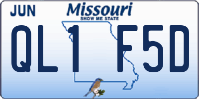 MO license plate QL1F5D