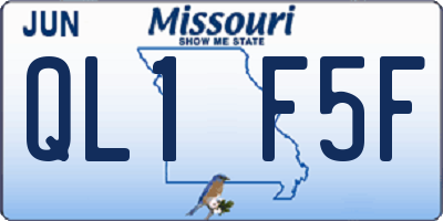 MO license plate QL1F5F