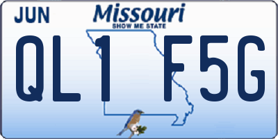 MO license plate QL1F5G