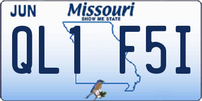 MO license plate QL1F5I