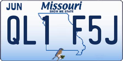 MO license plate QL1F5J