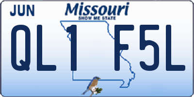MO license plate QL1F5L