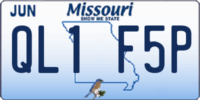 MO license plate QL1F5P
