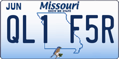 MO license plate QL1F5R