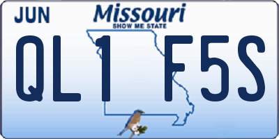 MO license plate QL1F5S