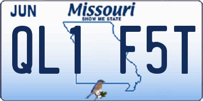 MO license plate QL1F5T