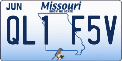 MO license plate QL1F5V