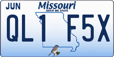 MO license plate QL1F5X