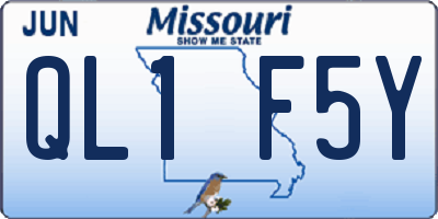 MO license plate QL1F5Y