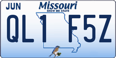 MO license plate QL1F5Z