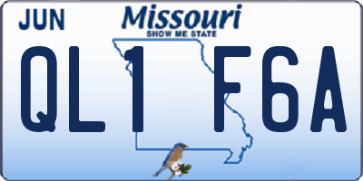 MO license plate QL1F6A