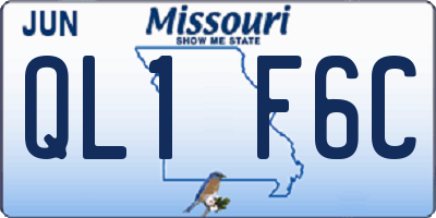 MO license plate QL1F6C