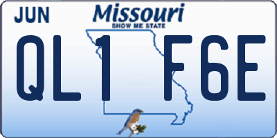 MO license plate QL1F6E