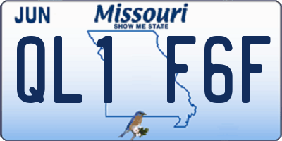 MO license plate QL1F6F