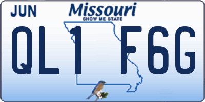 MO license plate QL1F6G