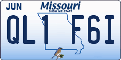 MO license plate QL1F6I