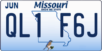 MO license plate QL1F6J