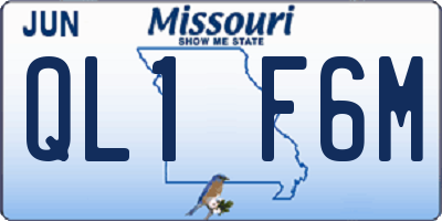 MO license plate QL1F6M