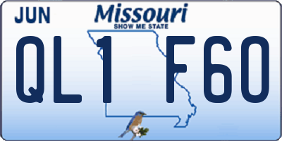 MO license plate QL1F6O
