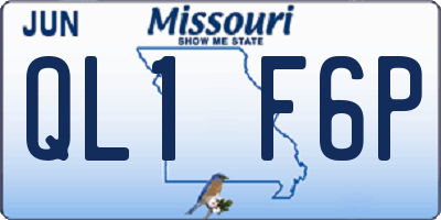 MO license plate QL1F6P