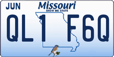 MO license plate QL1F6Q