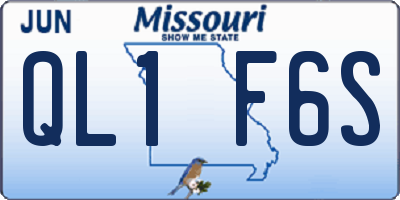 MO license plate QL1F6S