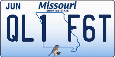 MO license plate QL1F6T