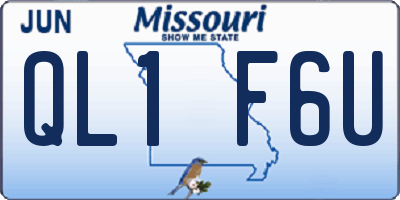 MO license plate QL1F6U