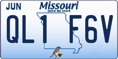 MO license plate QL1F6V