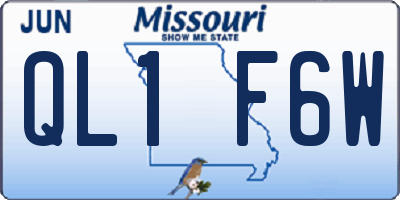 MO license plate QL1F6W