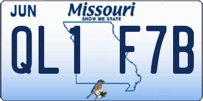 MO license plate QL1F7B