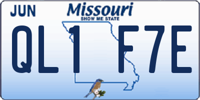 MO license plate QL1F7E