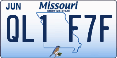 MO license plate QL1F7F