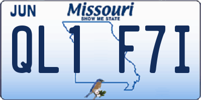 MO license plate QL1F7I