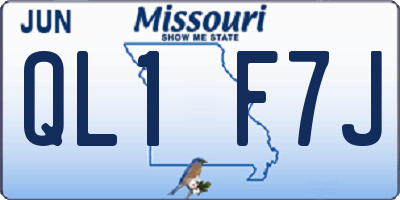 MO license plate QL1F7J