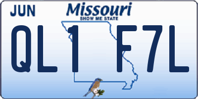 MO license plate QL1F7L