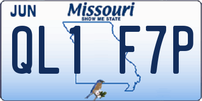 MO license plate QL1F7P