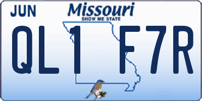 MO license plate QL1F7R