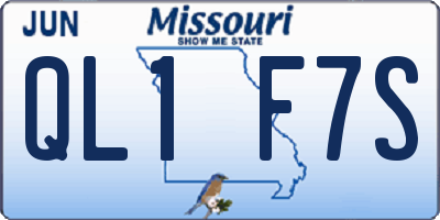 MO license plate QL1F7S