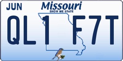 MO license plate QL1F7T
