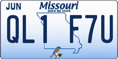 MO license plate QL1F7U