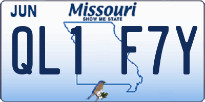 MO license plate QL1F7Y
