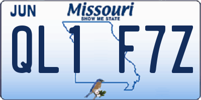 MO license plate QL1F7Z