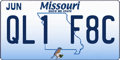 MO license plate QL1F8C