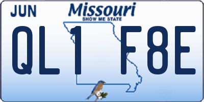 MO license plate QL1F8E