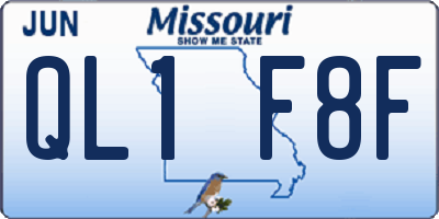MO license plate QL1F8F