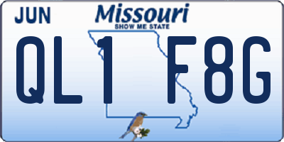 MO license plate QL1F8G