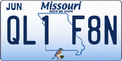 MO license plate QL1F8N