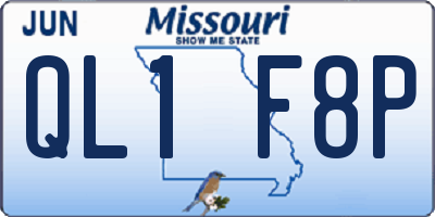 MO license plate QL1F8P