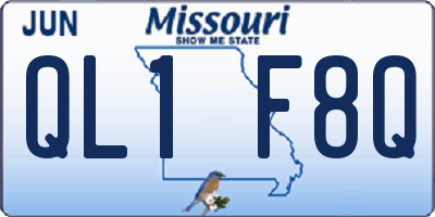 MO license plate QL1F8Q